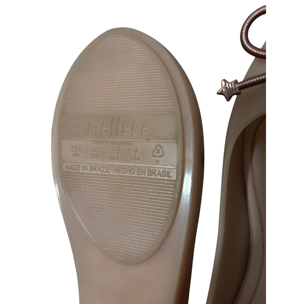 Melissa Ultragirl Starry Jelly Flats‎ Pink Bow Star Peep Toe Shoes Womens 9 - Picture 6 of 6